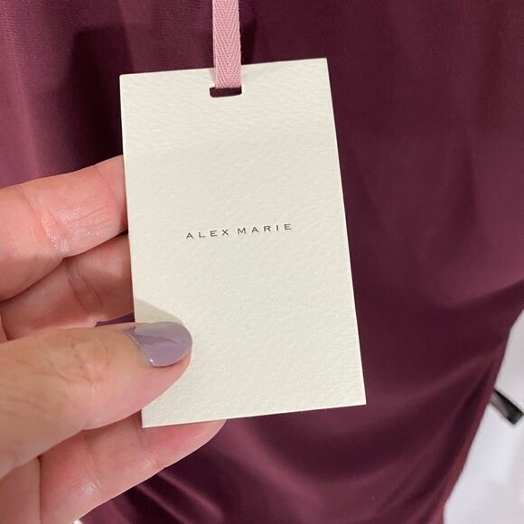 NWT Alex Marie V Neck Plum Color Top - Picture 6 of 10
